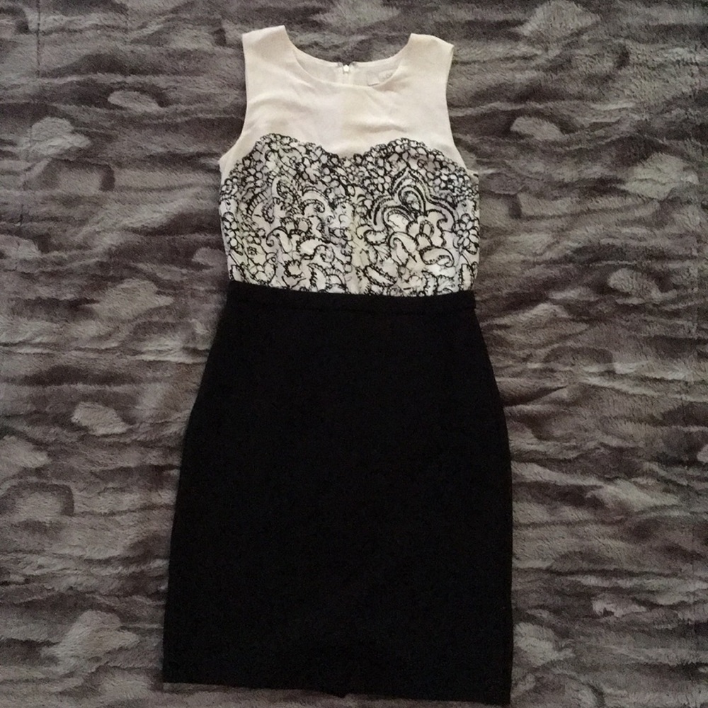 LOFT Black & White Work Dress